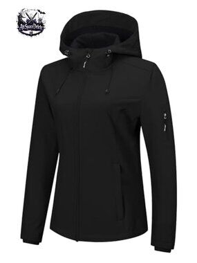 Women's Softshell Jacket Fleece Lined Waterproof Windproof Hooded Rain Coat
